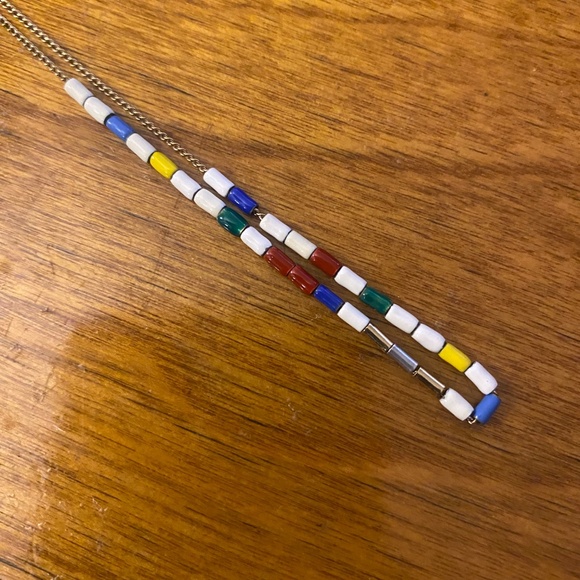 Isabel Marant Primary Colors  Bead Necklace on Gold Chain 16" NWOT - Picture 4 of 11